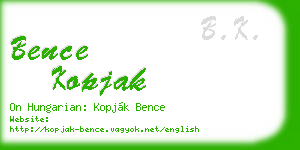 bence kopjak business card